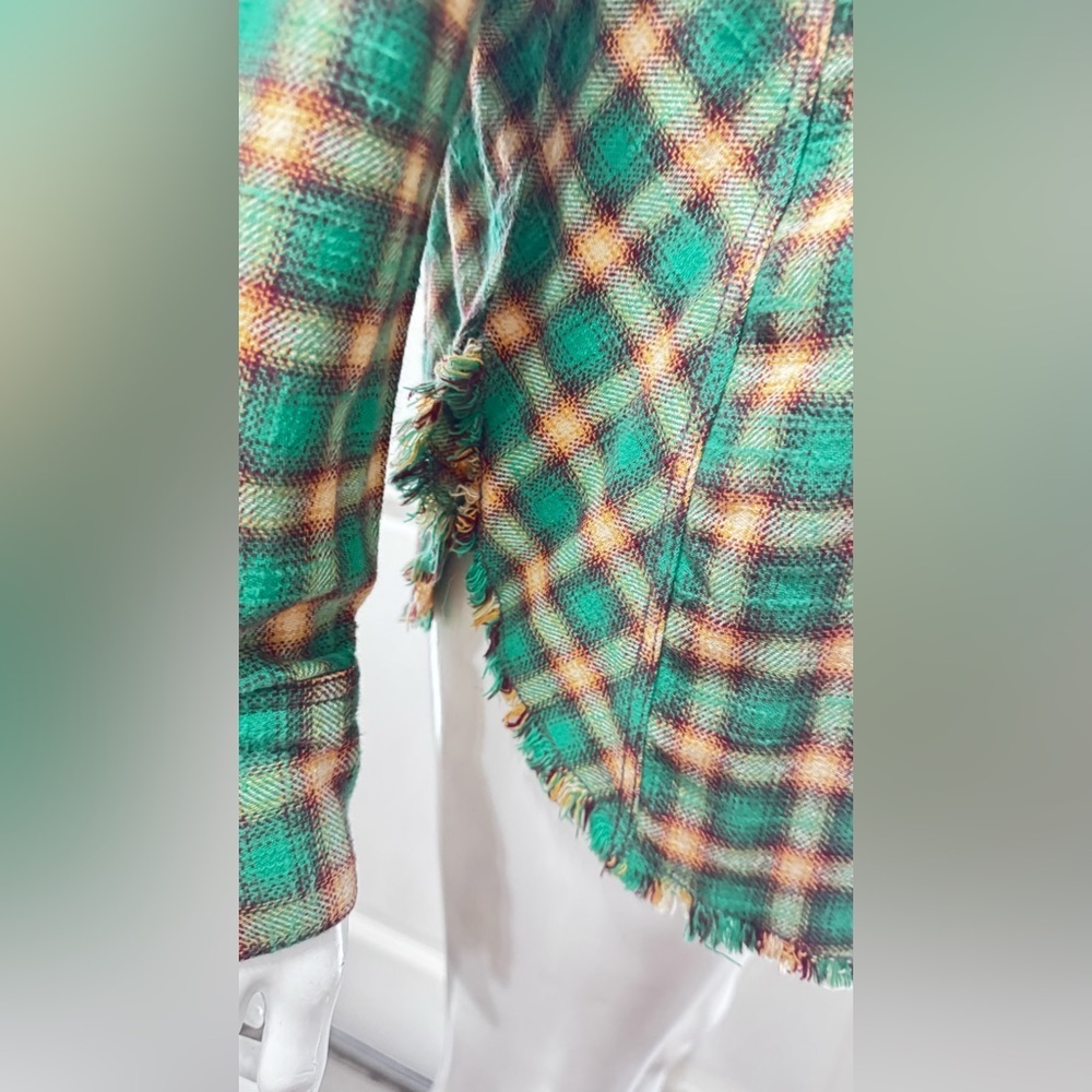 BDG Urban Outfitters Brixton Flannel Button-Down Shirt Tunic Top Sz Medium P-17 - Picture 5 of 16
